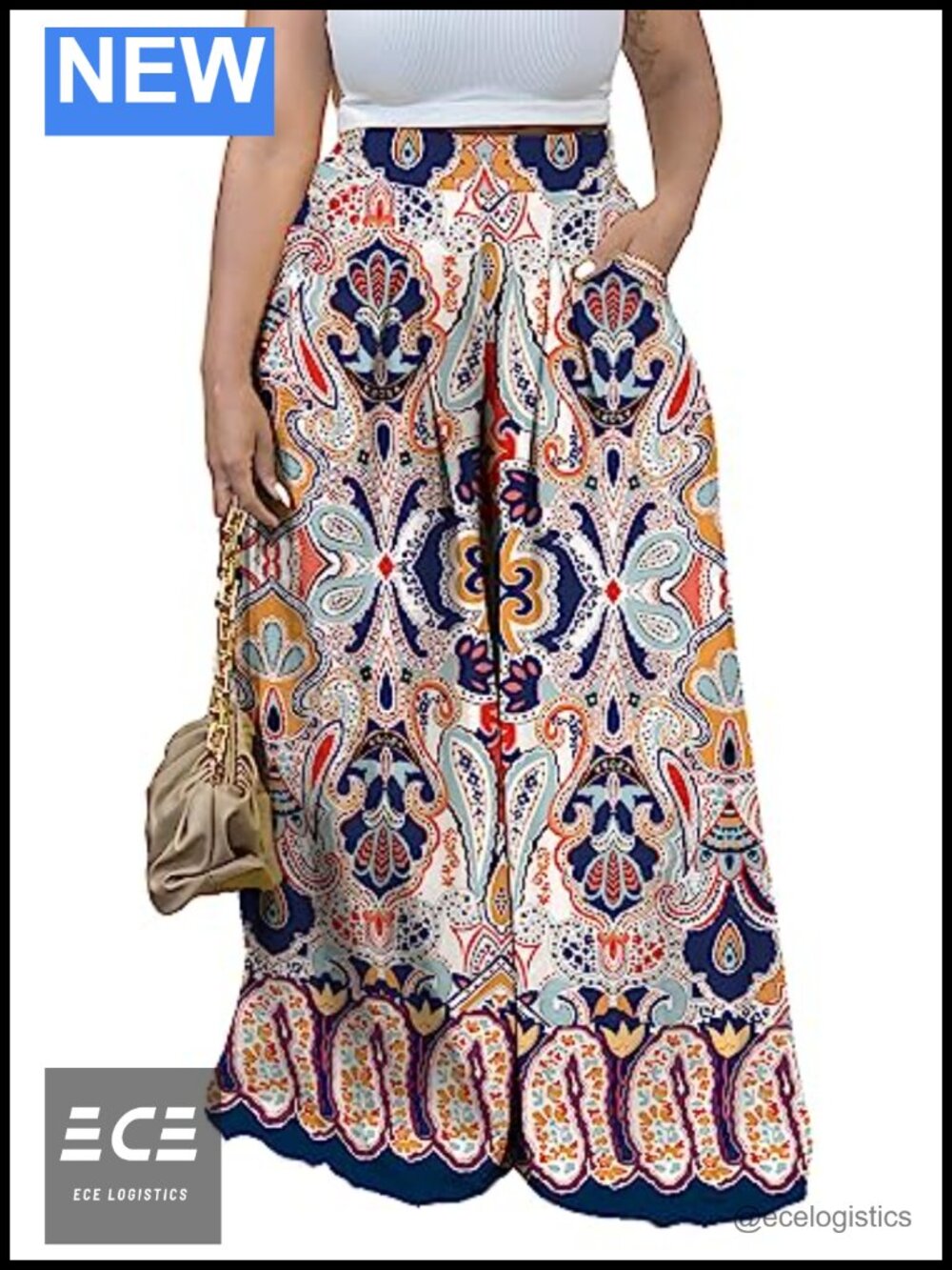High Waisted Wide Leg Palazzo Pants with Pockets